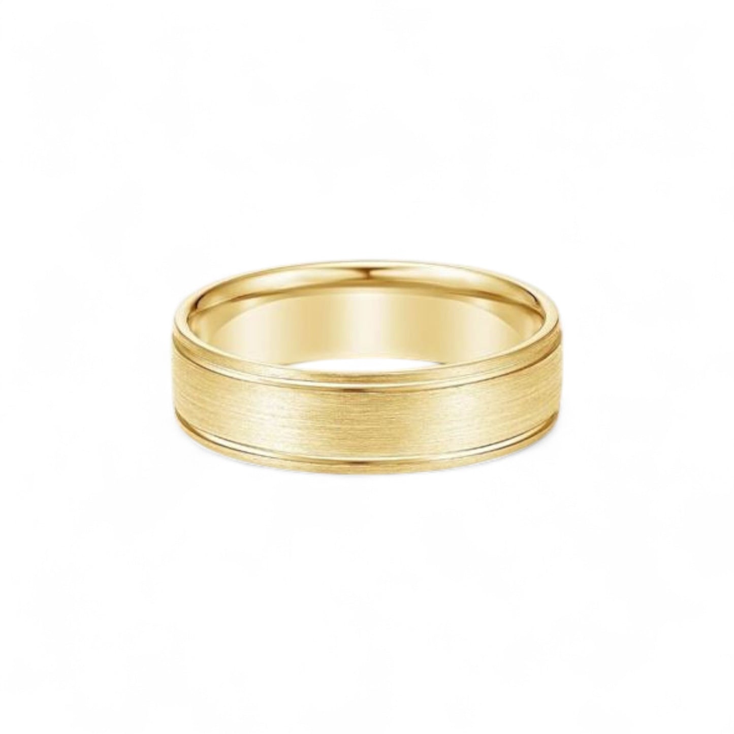 6mm Sandblast Band in 18k Gold