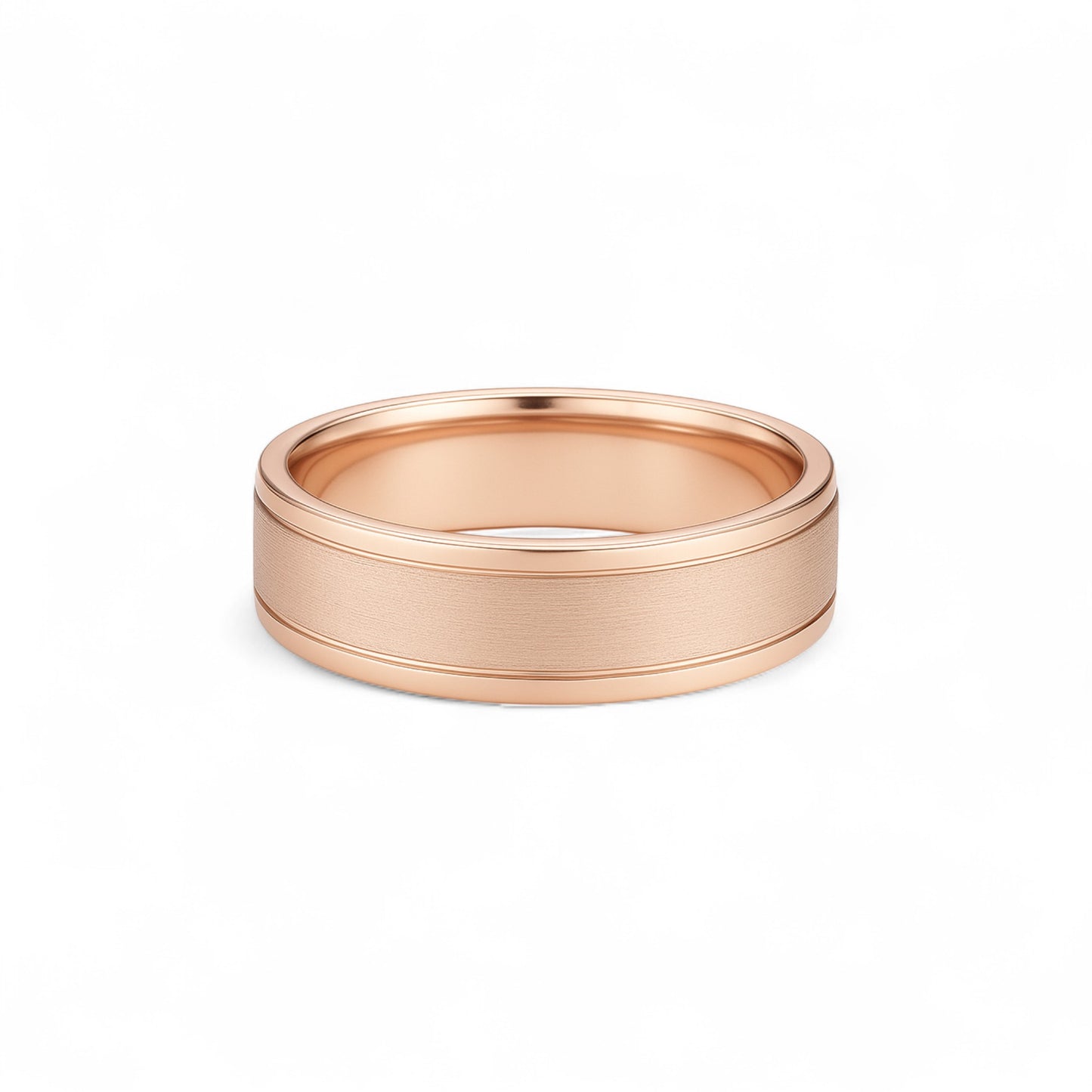 6mm Sandblast Band in 18k Gold
