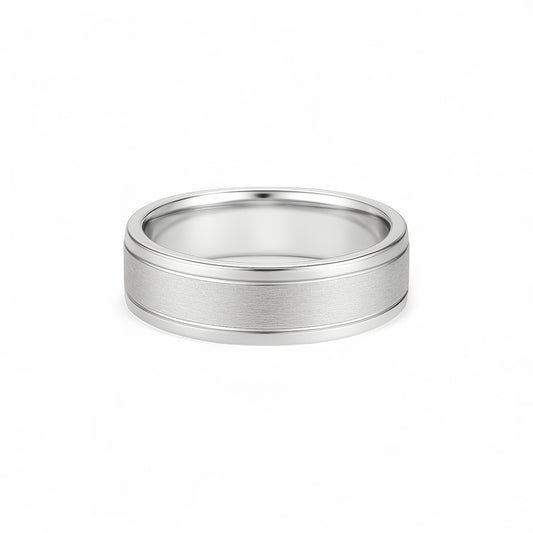 6mm Sandblast Band in 18k Gold