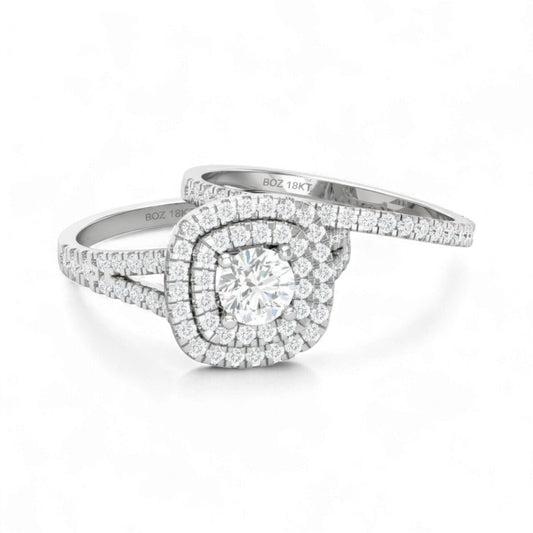 Diamond ring with a white background