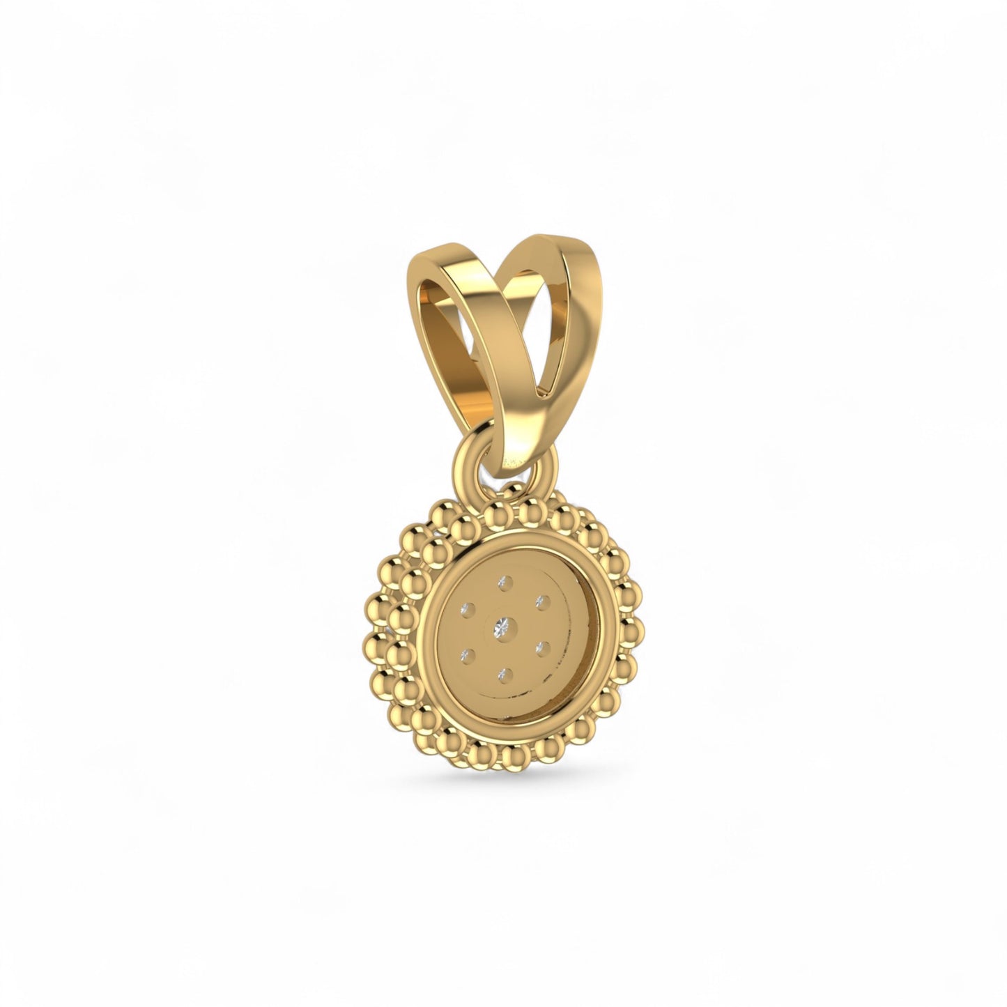 Ava Round Natural Diamond Pendant in 18K Gold