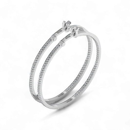 Danity Diamond Hoop Earrings in 18K Gold