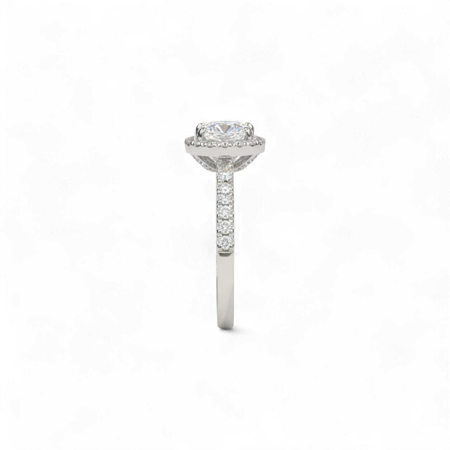 Diamond ring with a white background