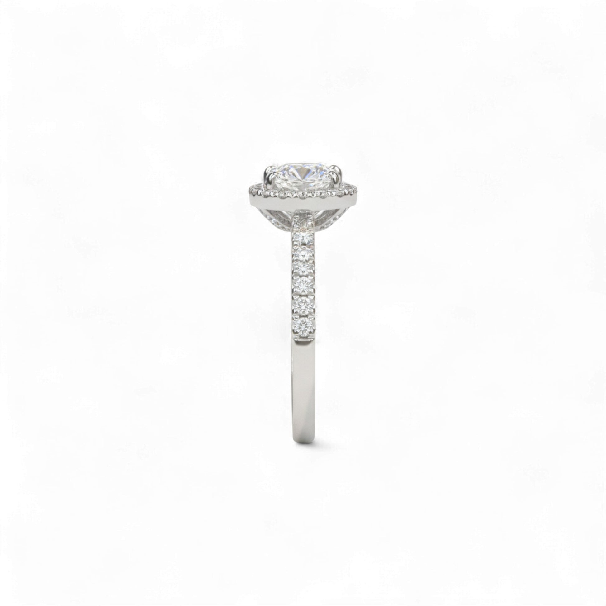 Diamond ring with a white background