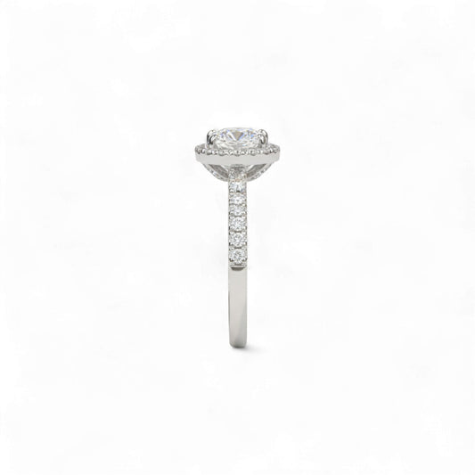 Diamond ring with a white background