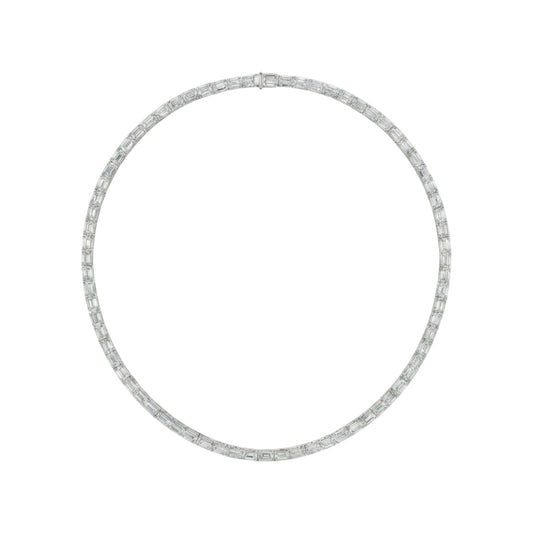 Silver necklace on a white background