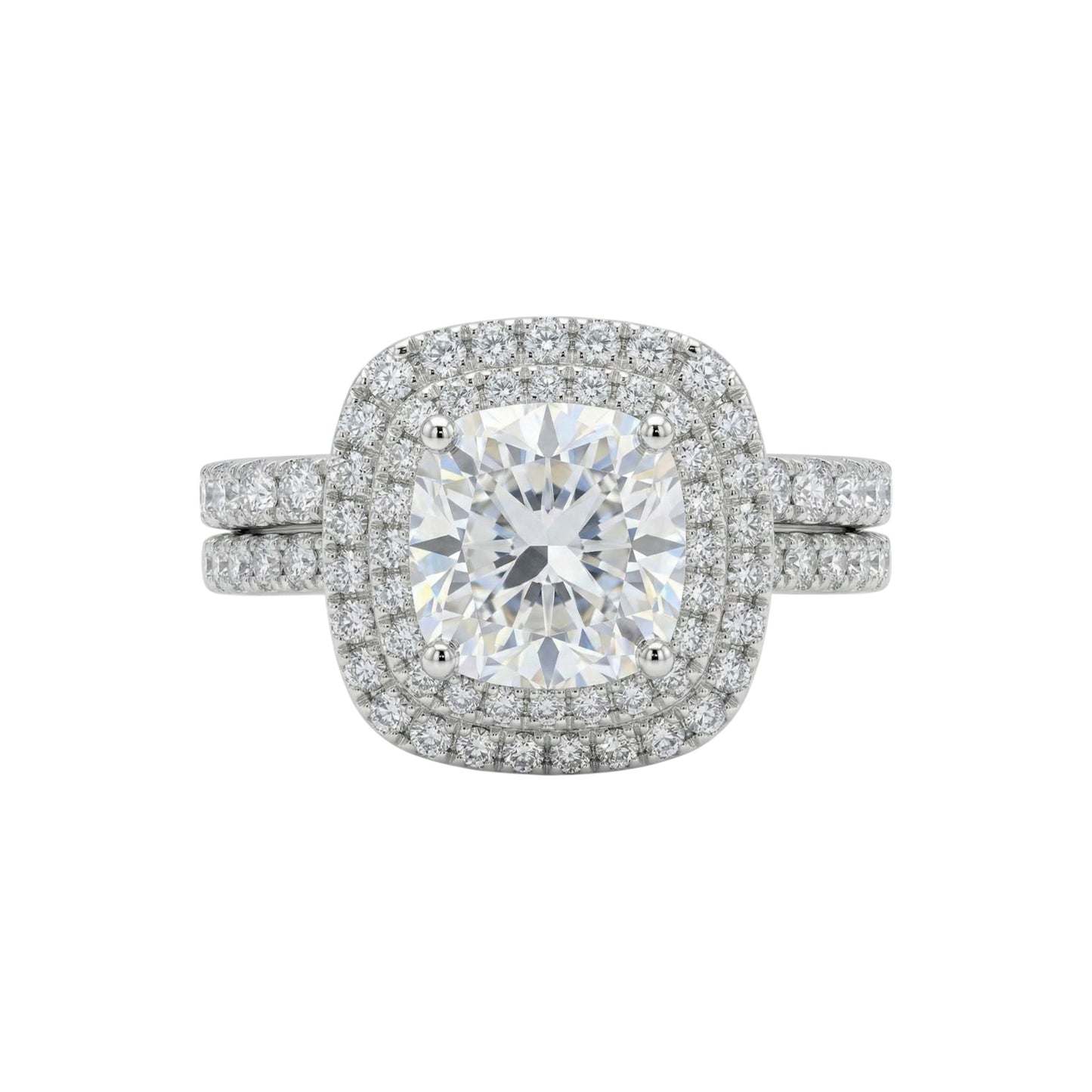 Chris Cushion Cut Diamond Bride Set in 18KT Gold