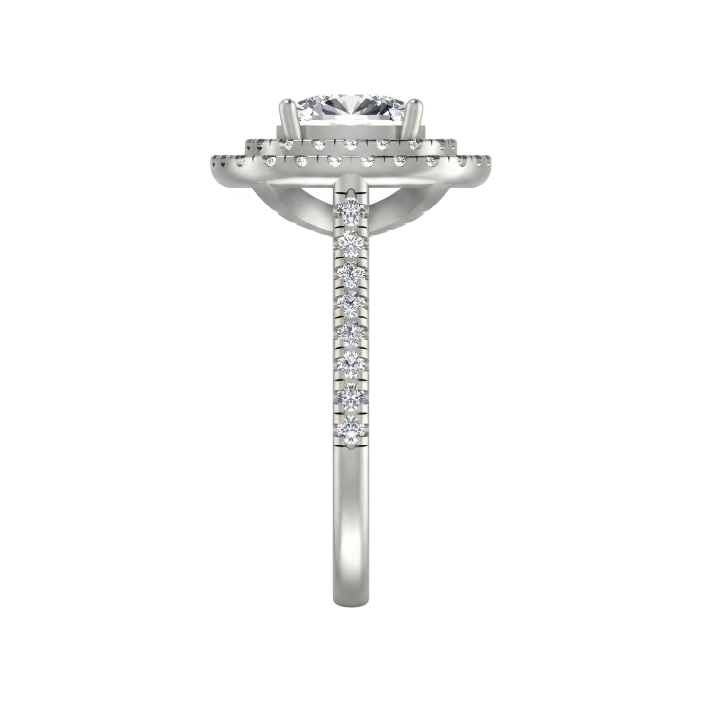 Diamond ring with a white background