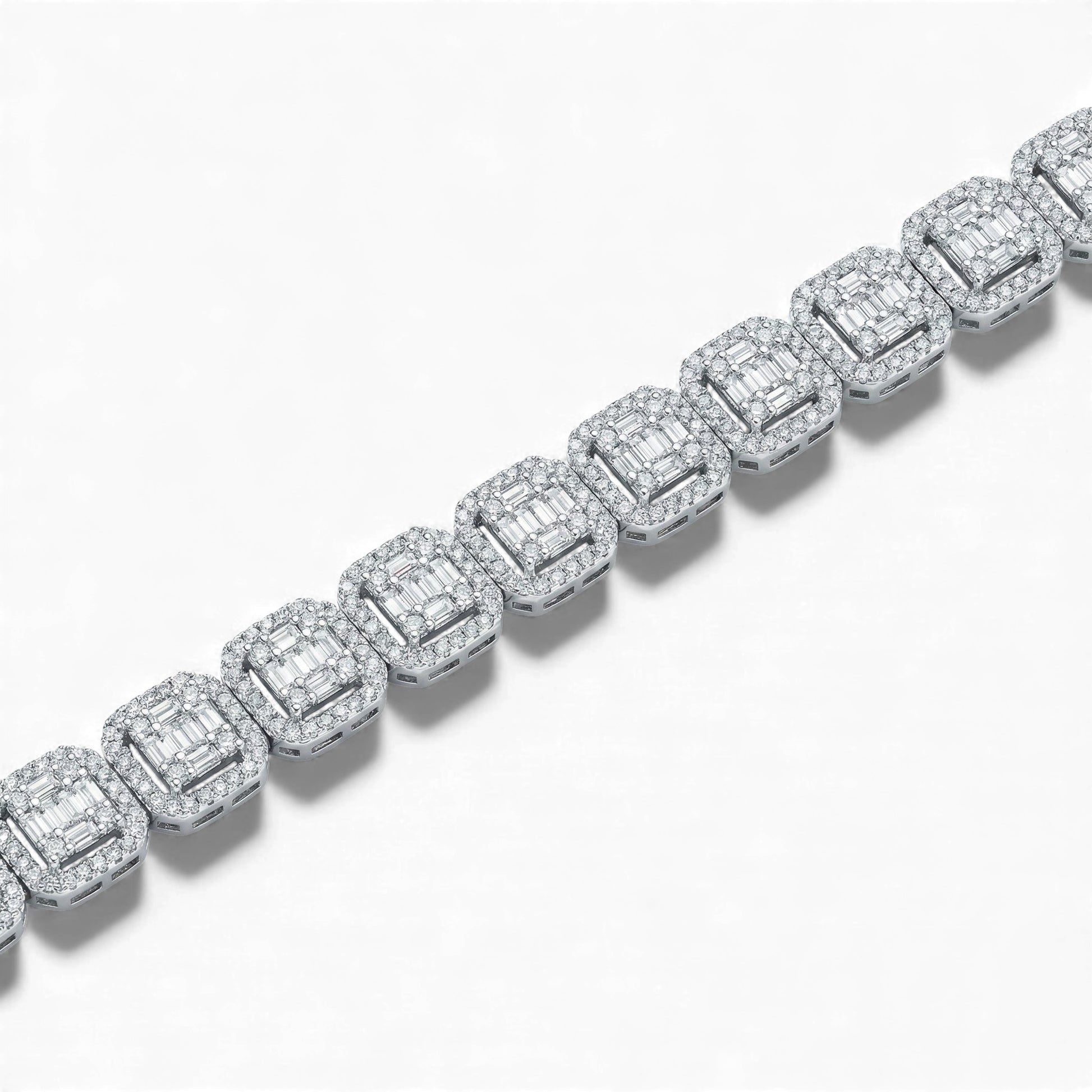 Diamond bracelet on a white background