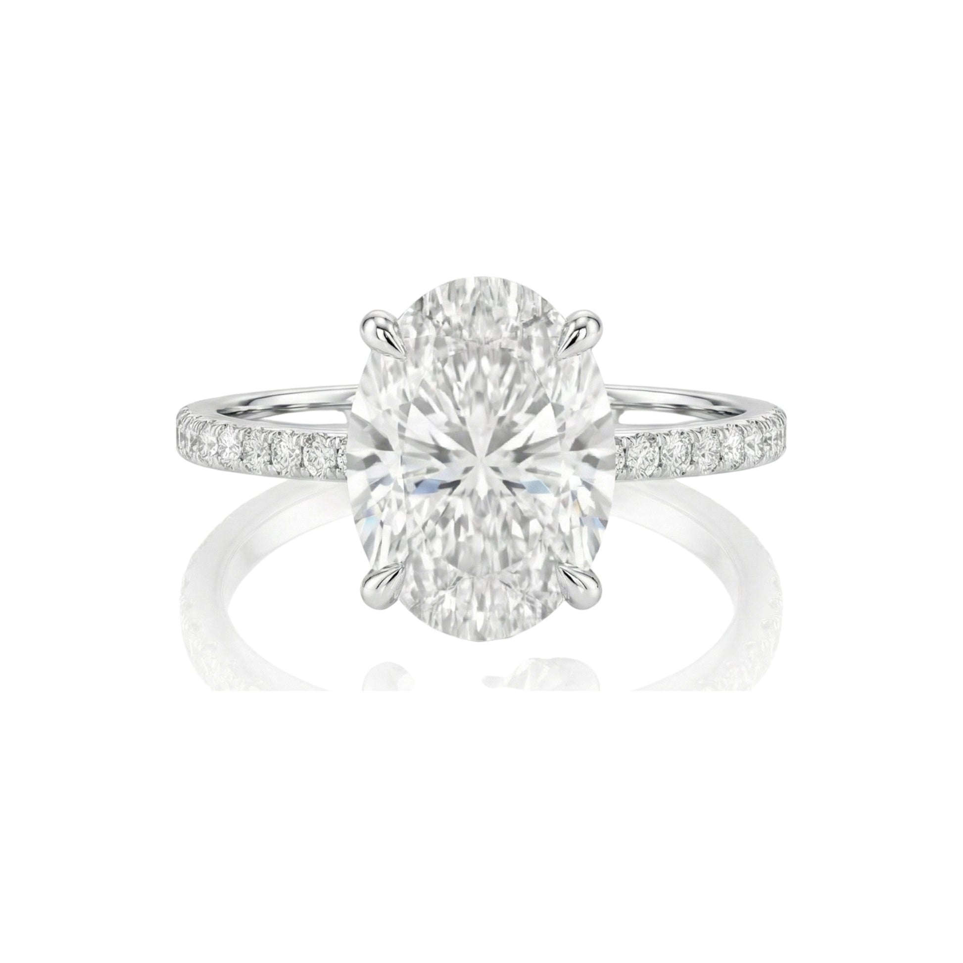 Diamond ring on a white background