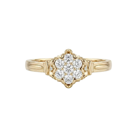 Queeneth Diamond Engagement Ring with 0.91ct natural round-cut diamonds set in 18KT gold band
