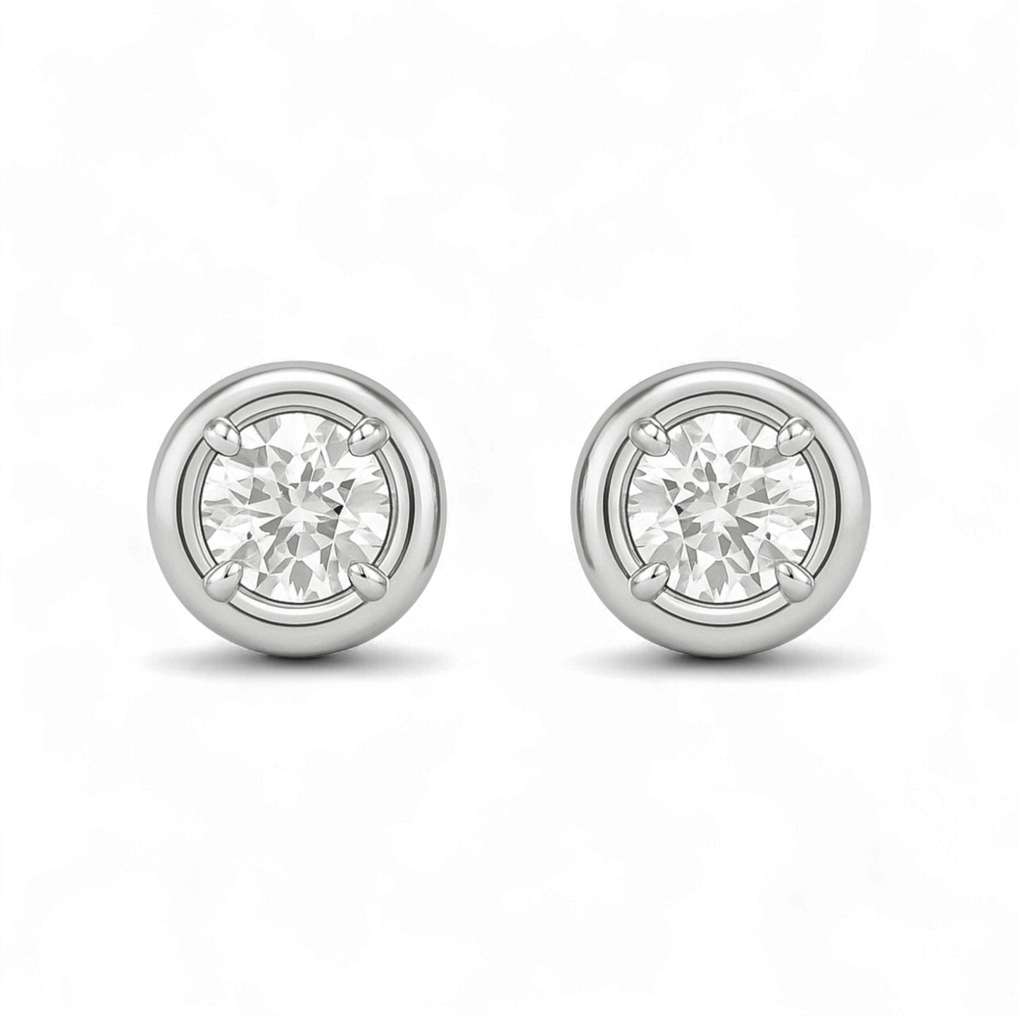 Diamond Ball Stud Earrings in 18K Gold