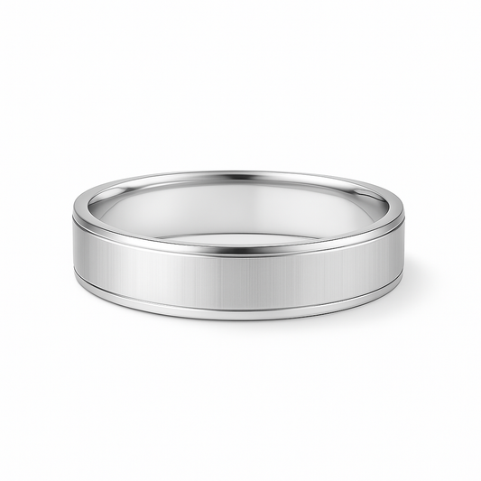 Silver ring on a white background