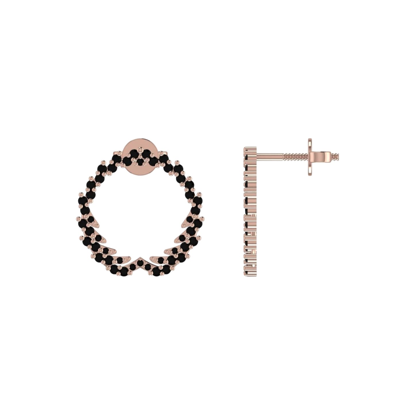 BOZ Forever Black Diamond Studs in 18KT Gold