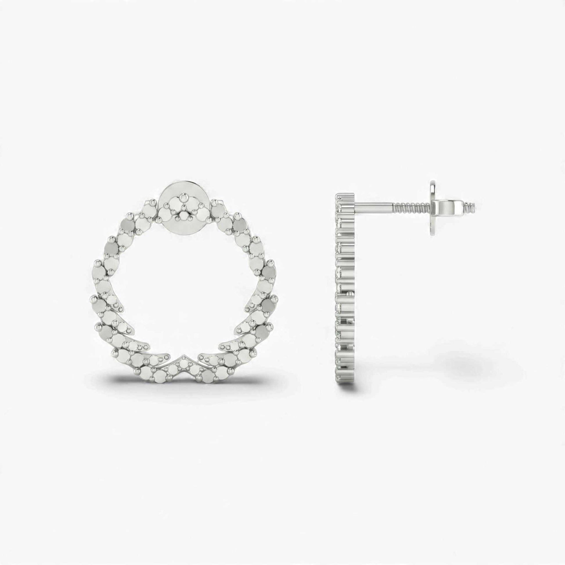 Silver hoop earrings on a white background
