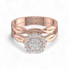 BOZ Forever Natural Diamond Bride Set in 18KT rose gold with VVS clarity diamonds and twisted band design