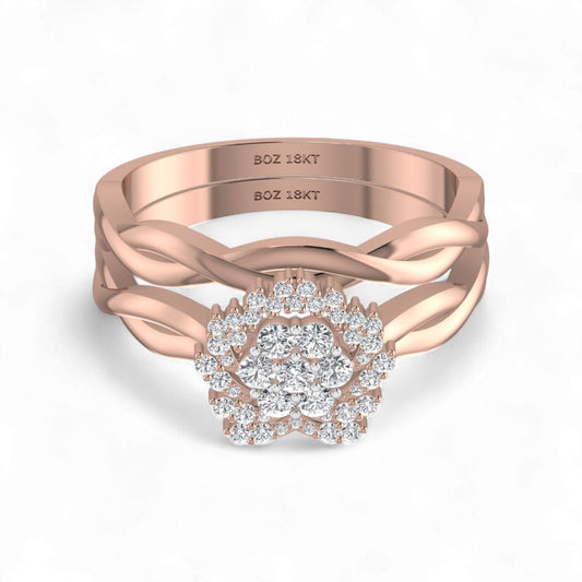 BOZ Forever Natural Diamond Bride Set in 18KT Gold