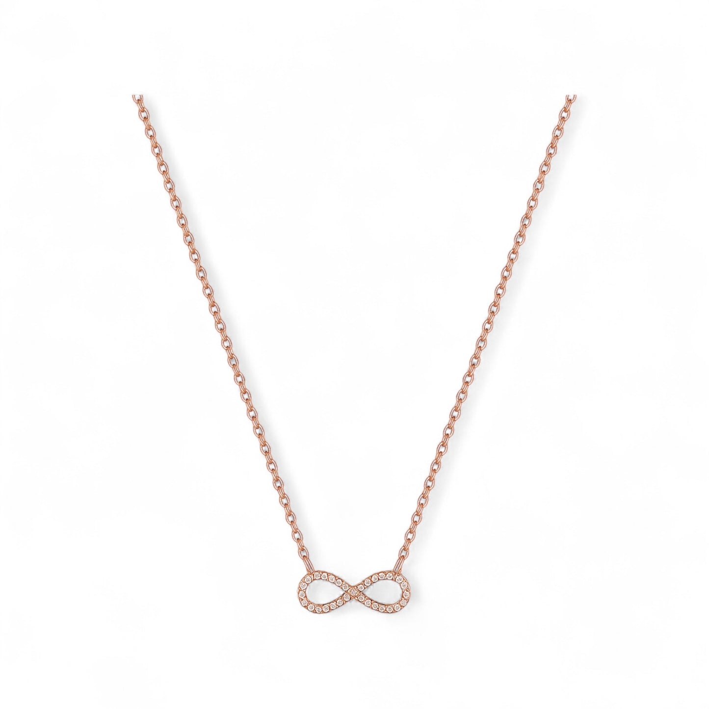 Infinity Natural Diamond Necklace in 18K Gold