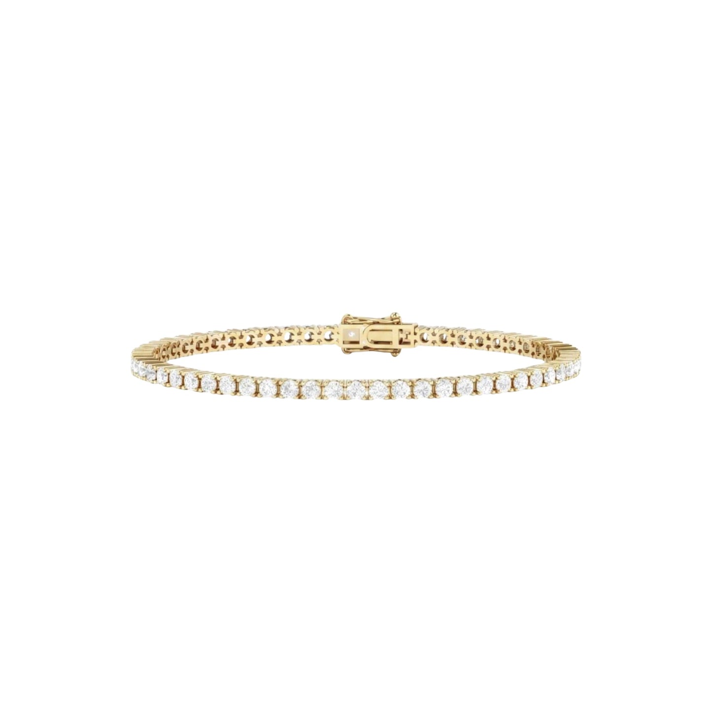 Gold bracelet with diamonds on a white background