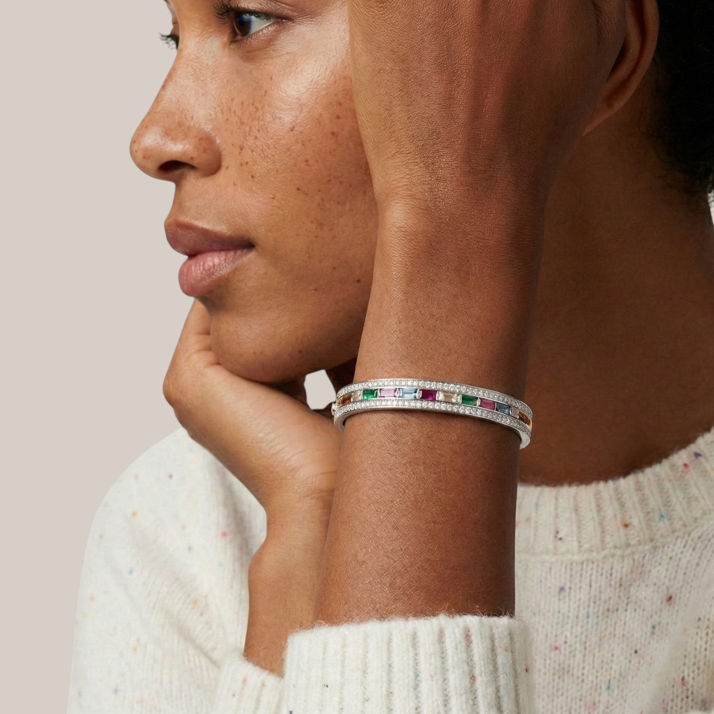 Aeris Diamond and Sapphire Bracelet in 18KT Gold