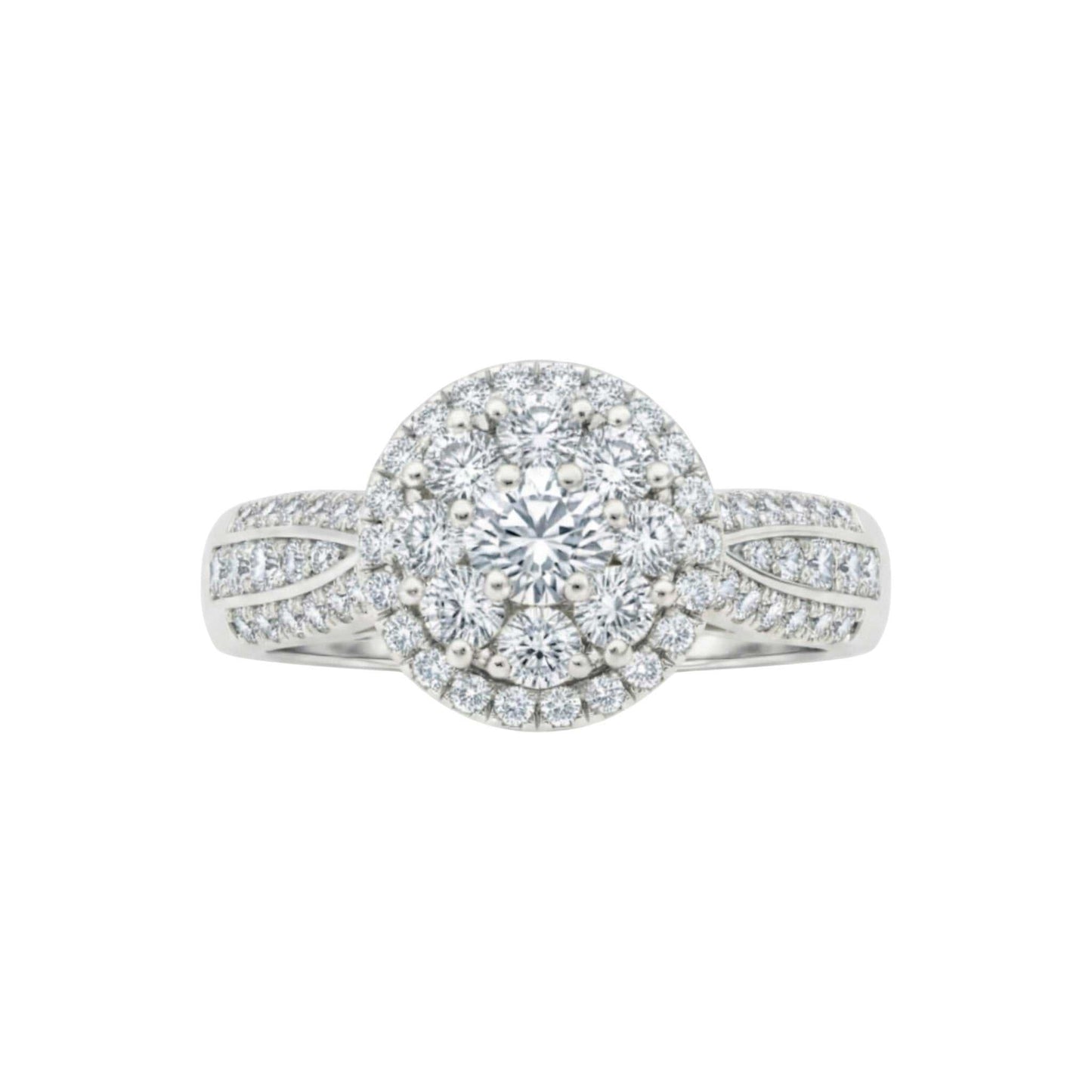 Diamond ring with a white background