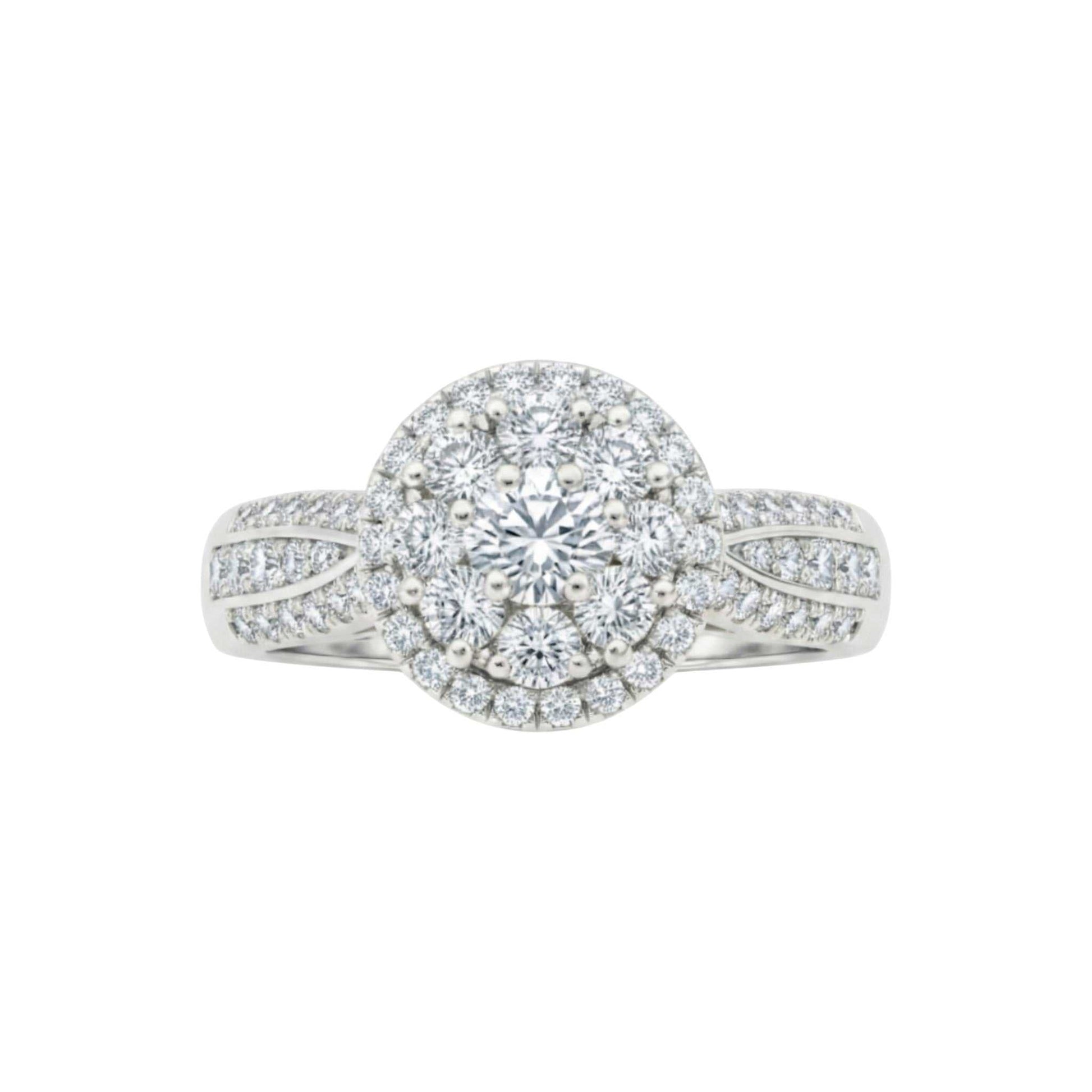 Diamond ring with a white background