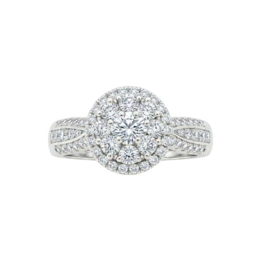 Diamond ring with a white background