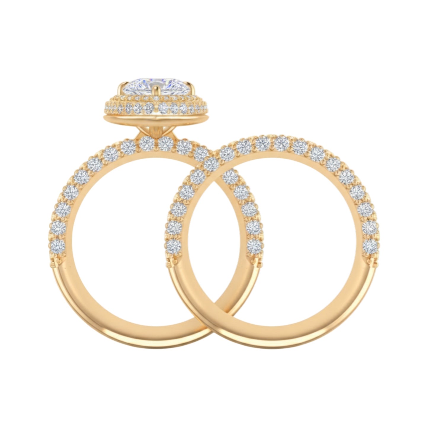 Gold hoop earrings with diamond accents on a white background
