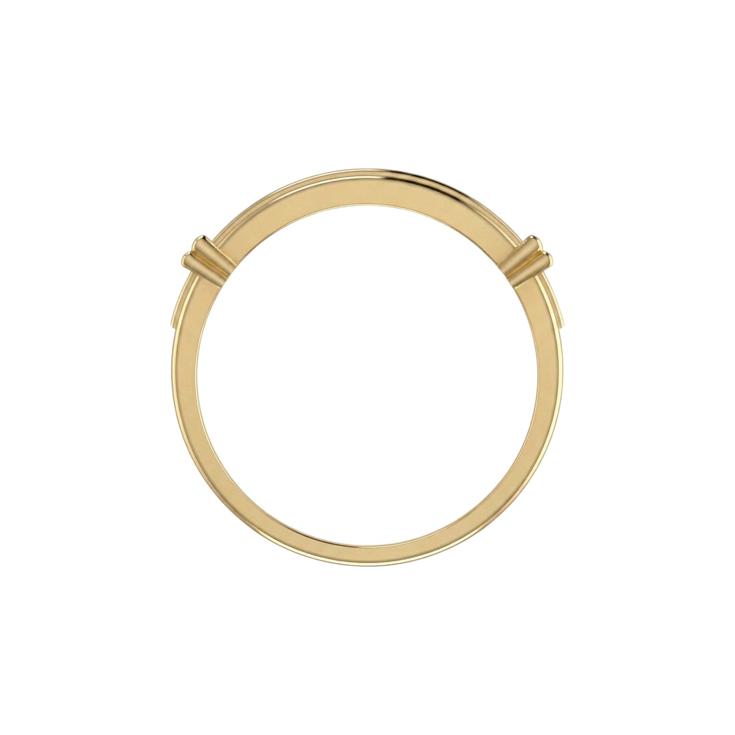 Gold hoop earring on a white background