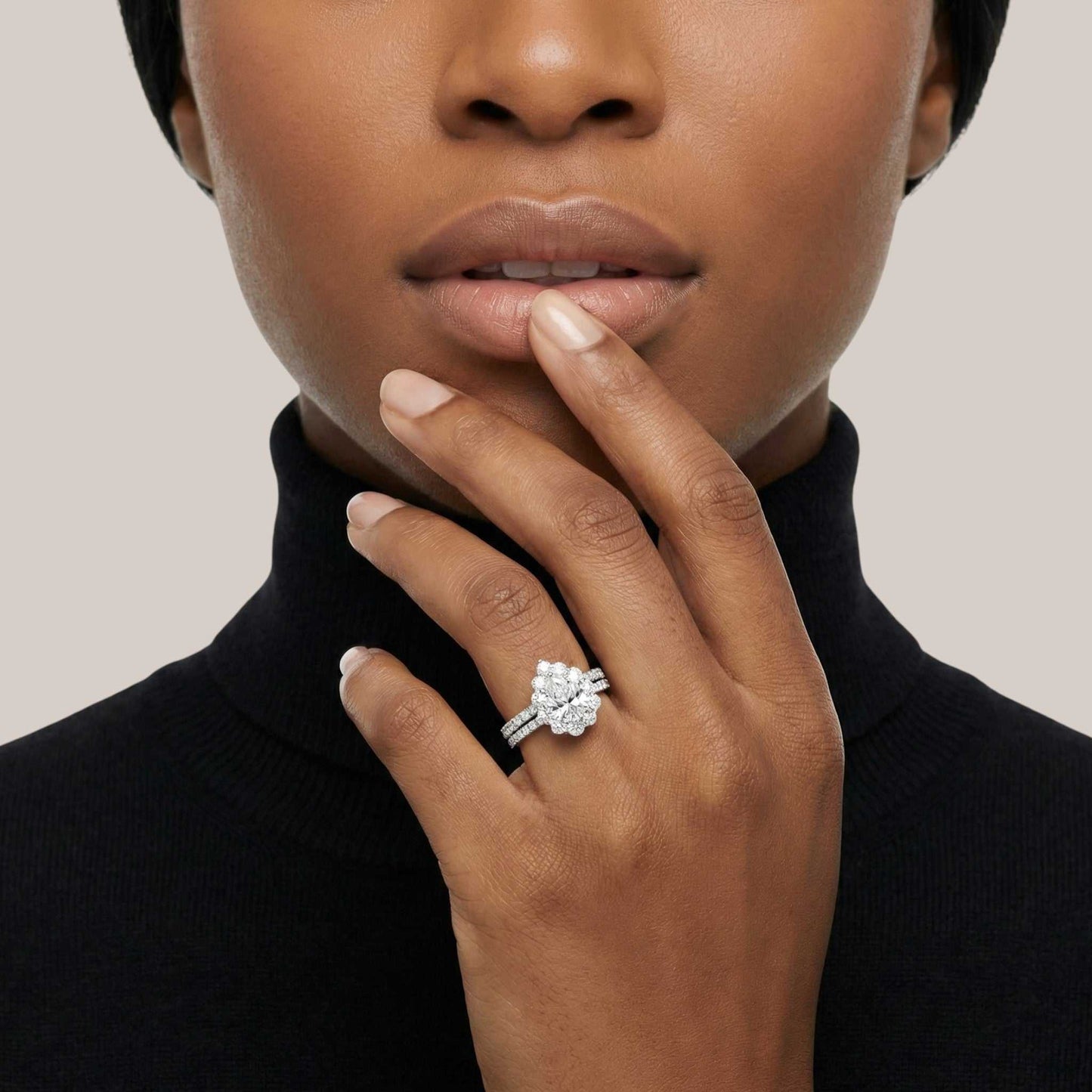 BOZ Lavie Pear Cut Moissanite Bride Set in 925 Sterling Silver