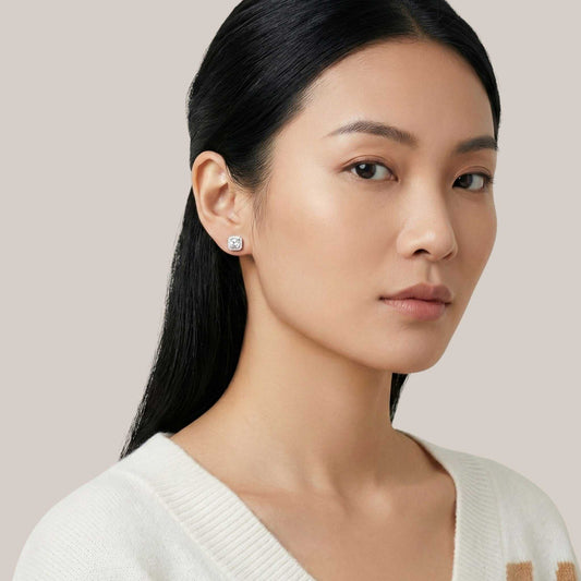 Bijou Moissanite Studs in 925 Sterling Silver