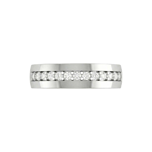 Chanel Natural Diamond Band in 18KT gold with channel-set 0.43ct VVS diamonds, FG color, polished finish.