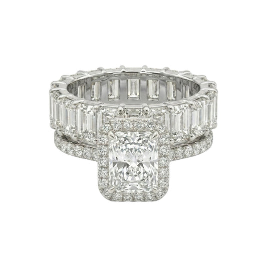 Christine Radiant Cut Lab Grown Diamonds Bride Set in 18KT Gold