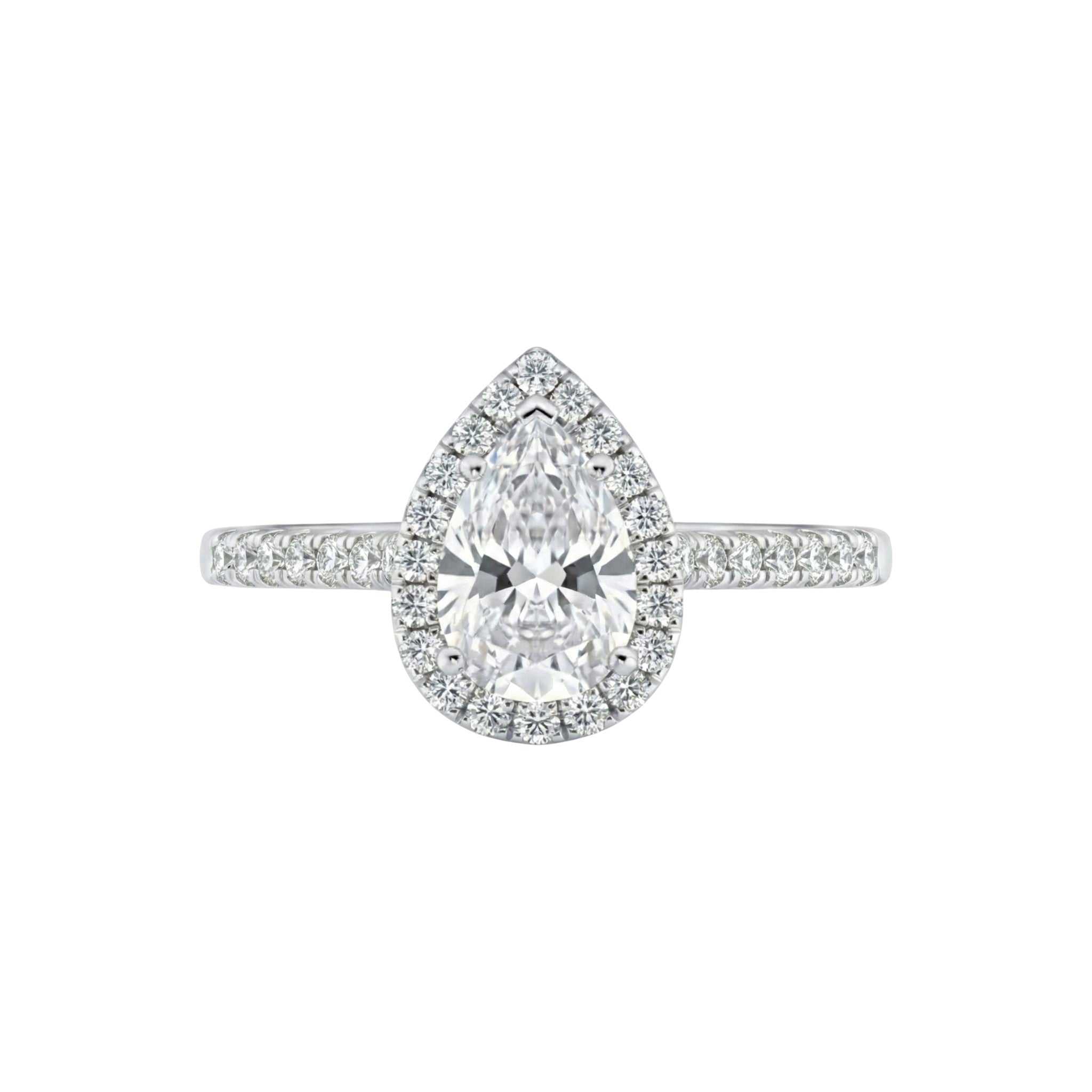 Classic Pear Cut Lab Grown Diamond Engagement Ring in 18KT Gold – BOZ ...