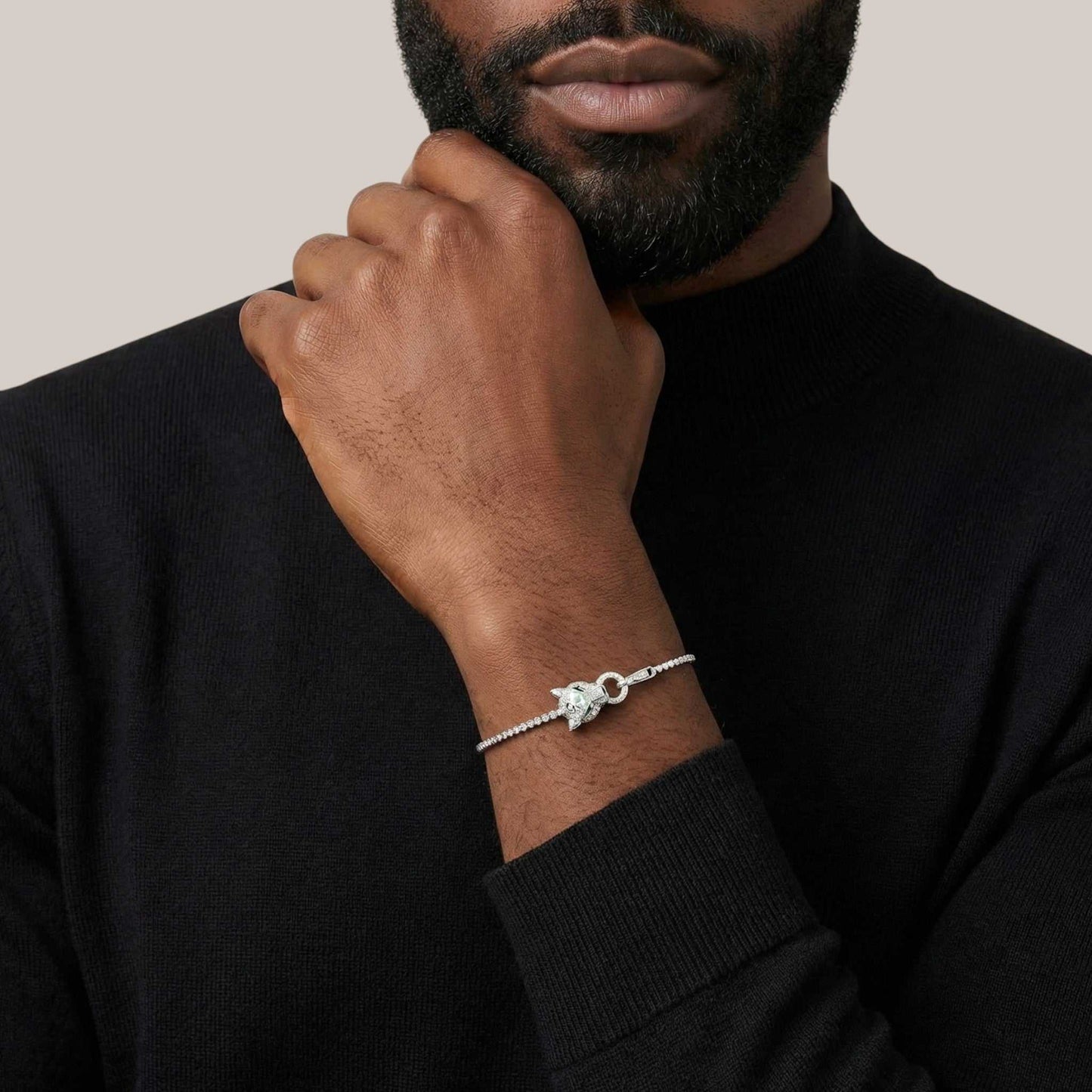 Eternal Panther Head Diamond Bracelet in 18KT Gold