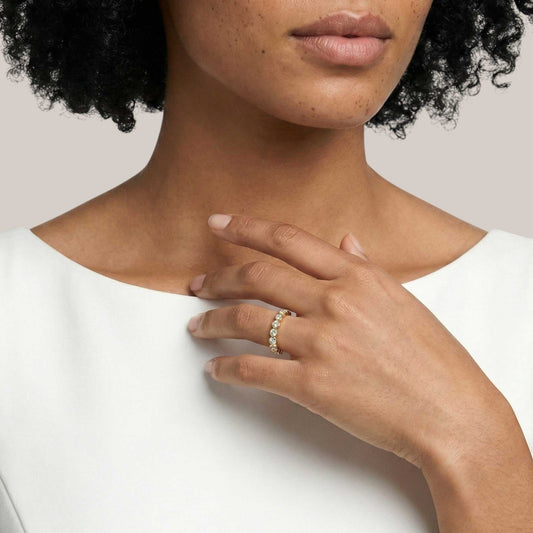 Freda Natural Diamond Wedding Band in 18KT Gold