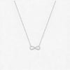 Infinity natural diamond necklace with round brilliant diamonds on 18KT gold chain
