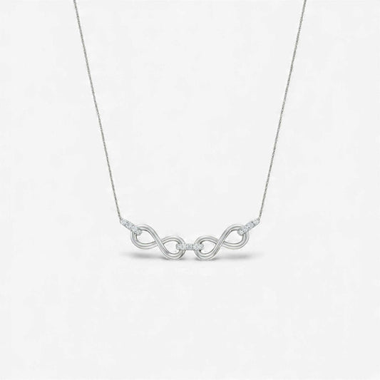 Joan Horizontal Diamond Necklace in 18KT gold with natural round brilliant diamonds, elegant modern design