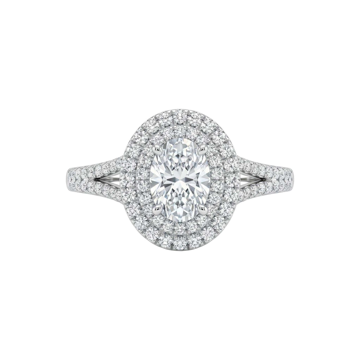 Diamond ring with a white background