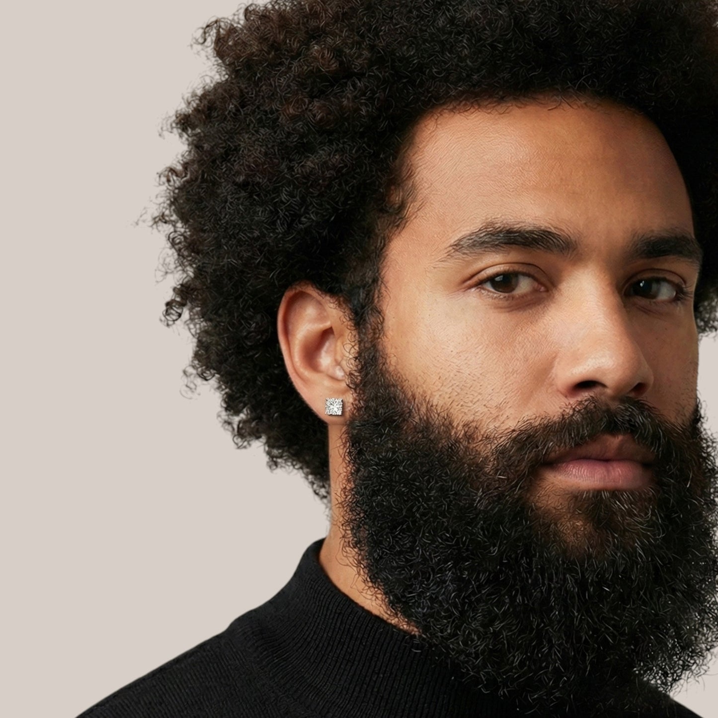 Linear Square Natural Diamond Studs in 18KT Gold