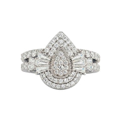 Lucy Pear Cut CZ Cluster Bride Set in 925 Sterling Silver