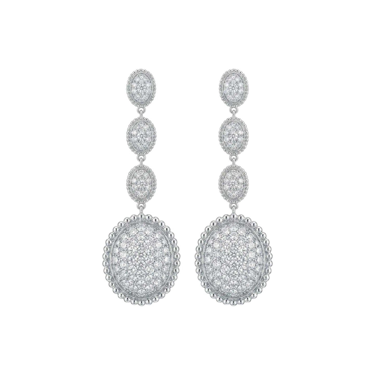 Meena Moissanite Triple Drop Earrings in 925 Sterling Silver