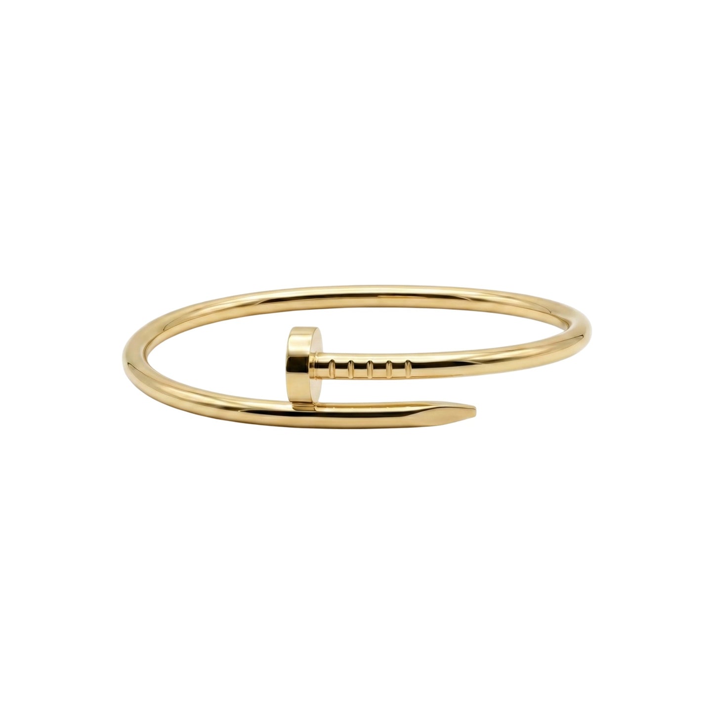Gold bracelet on a white background