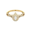 Natalie Pear natural diamond engagement ring in 18KT gold with pear-shaped center diamond and pavé diamonds on band
