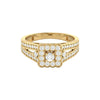 Nora Natural Diamond Engagement Ring in 18KT gold with cushion-shaped diamond cluster and pavé-set split-shank band