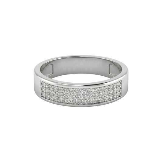 Omoni Pave Natural Diamond Band in 18KT gold with rectangular pavé diamond design
