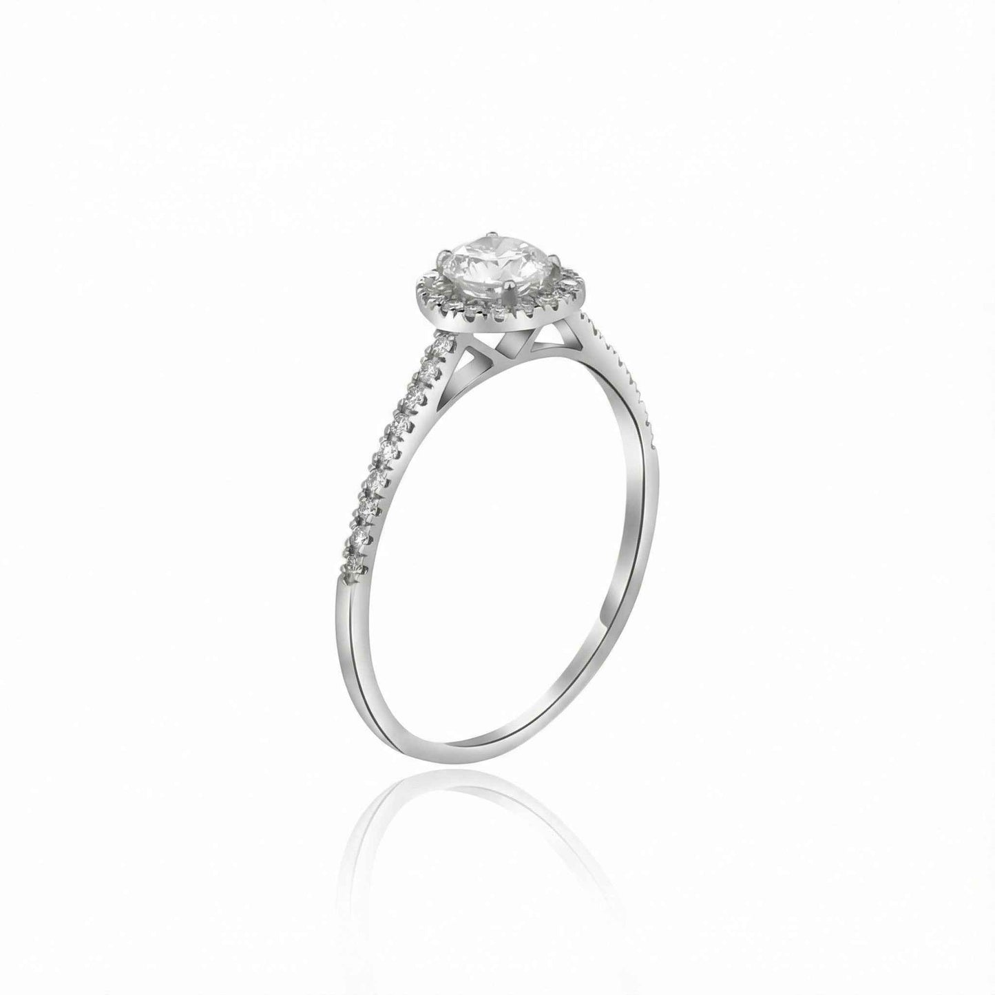 Diamond ring on a white background