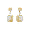 Gold and diamond earrings on a white background