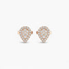 Velar Diamond Stud Earrings in 18KT gold with natural round brilliant diamonds, teardrop shape, elegant and timeless design