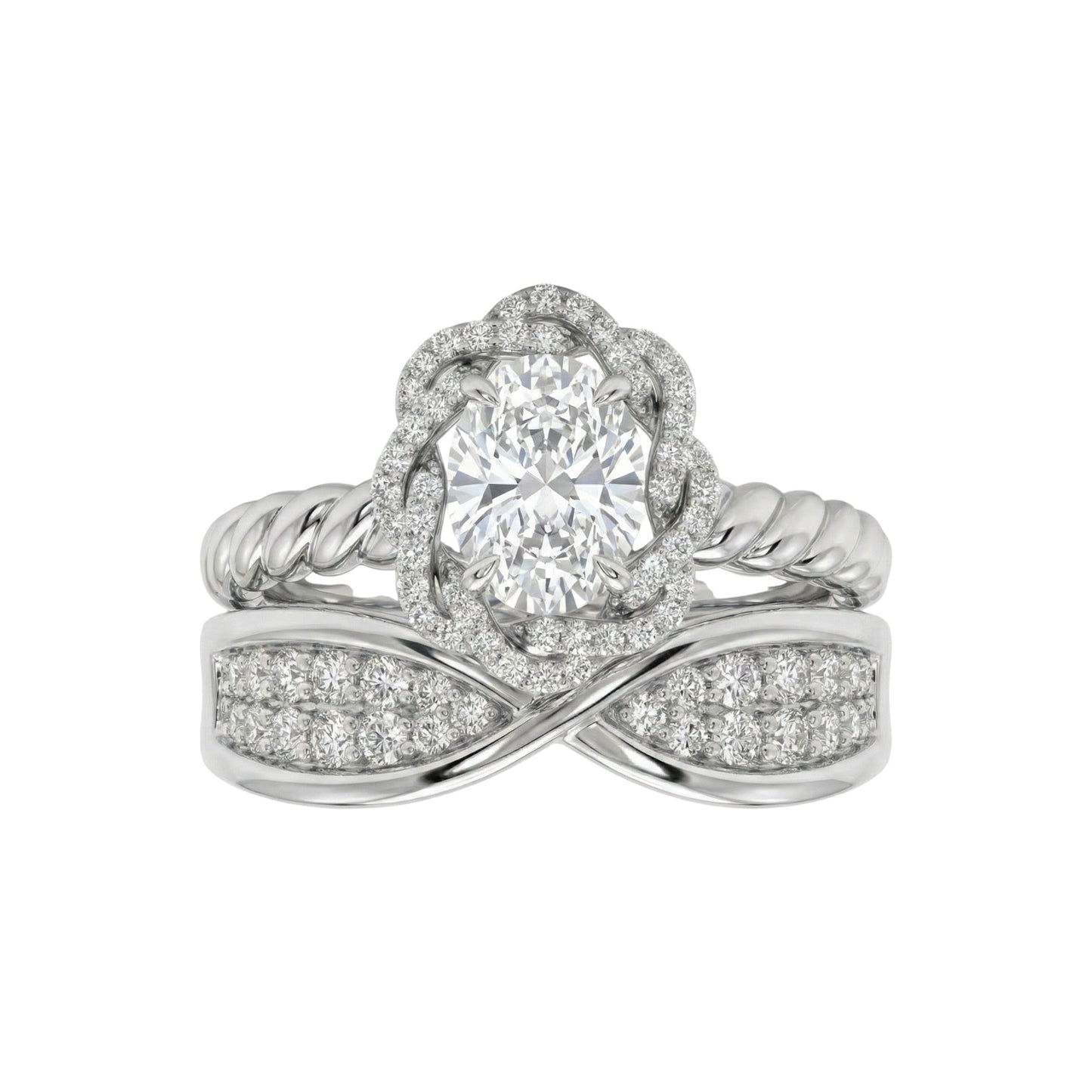 Diamond ring with a white background